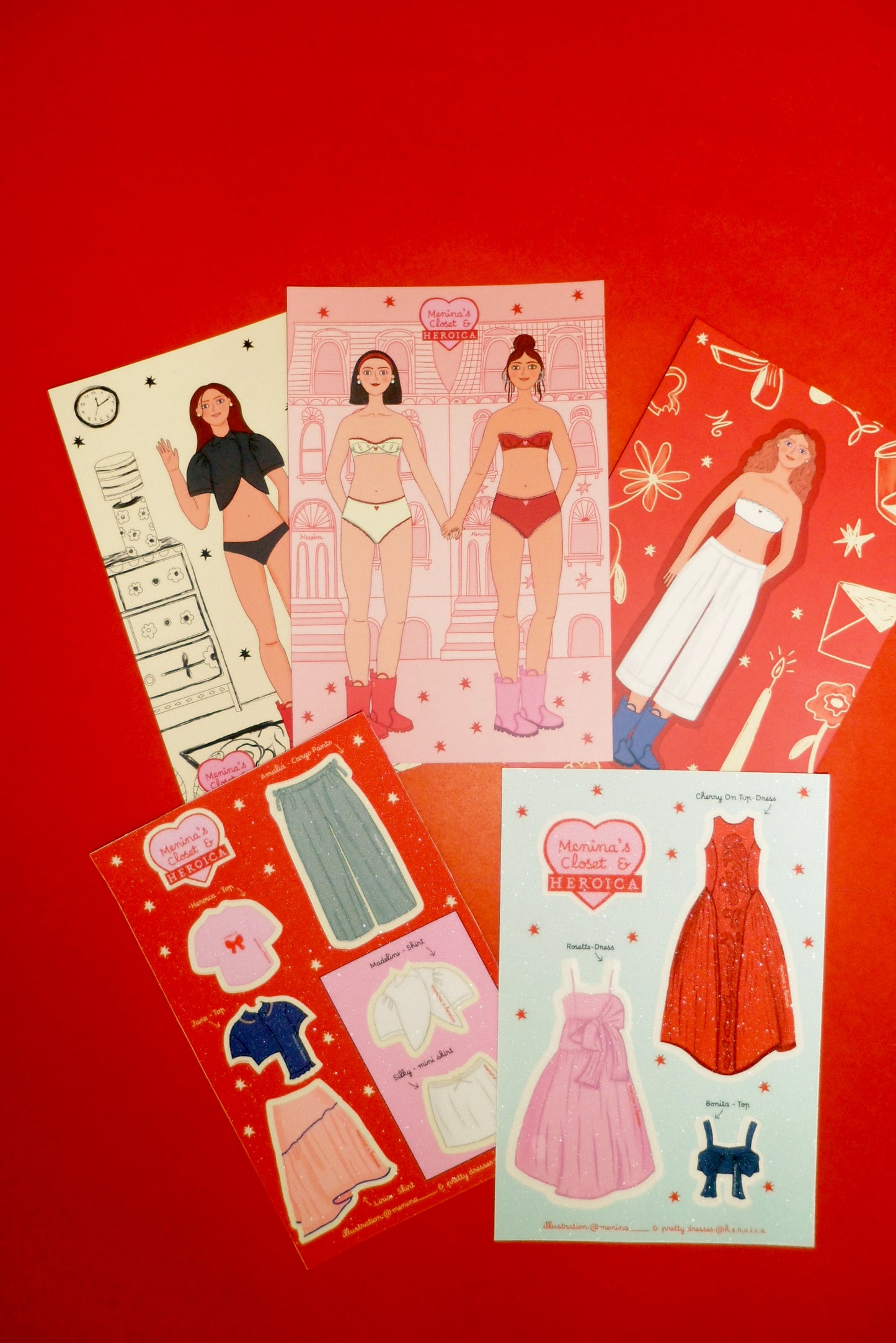 Postcard set and Stickers